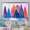 thumbnail image 1 of Designart Abstract Christmas Trees Traditional Framed Wall Art, 1 of 4