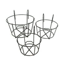 SPRING PARK Iron Flower Pot Hanging Iron Holder Vase Wall Fence Hanger Balcony Garden Patio Planter Home Decor