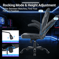 thumbnail image 3 of Taoset Ergonomic Computer Gaming Chair with High Backrest - PU Leather Racing Seat with Rocking Function & Adjustable Height, Grey, 3 of 6