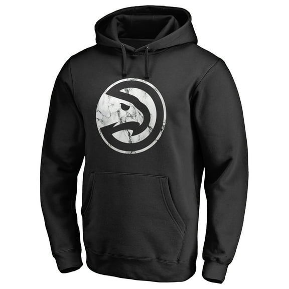Men's Black Atlanta Hawks Marble Logo Pullover Hoodie