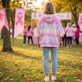 thumbnail image 4 of Women's Breast Cancer Awareness Hoodie in October We Wear Pink Shirts Drawstring Print 3/4 Sleeve Sweatshirts for Women, 4 of 7