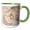 Green/White, variant on 3drose, Bowl with Sea Shells Watercolor Illustration, 11oz Mug