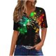 thumbnail image 1 of Blusas de Verano de las Mujeres Casual Gradiente Manga Corta V-Cuello Superior, Ligera Imitación de Tela de Estante para la Primavera Y el Verano Diario Y de Fiesta, 1 of 6
