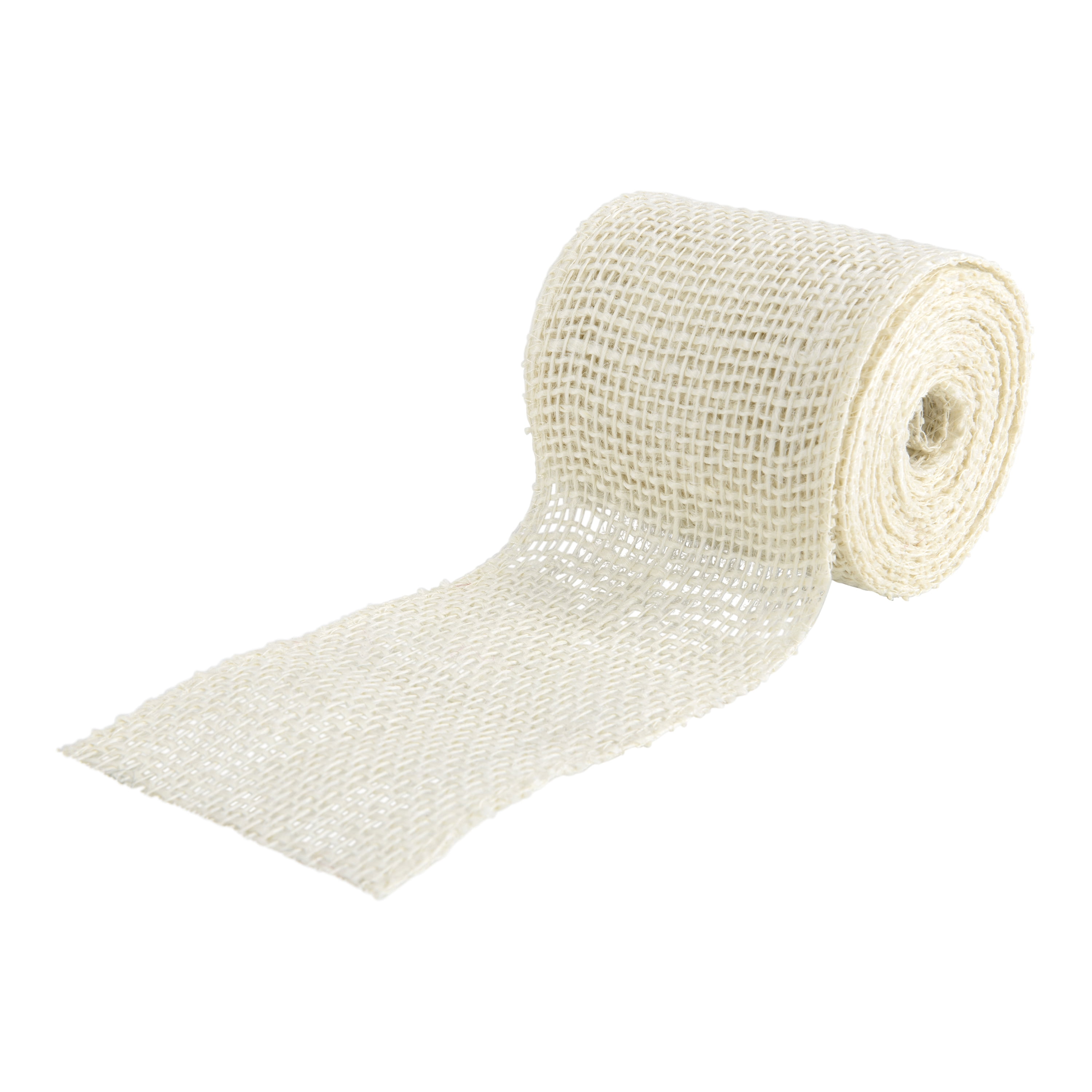 Love, Laugh, Craft Jute Burlap Roll Precut, Finished Edges, 3in W x 5 Yards, 740-33, White
