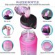thumbnail image 3 of Botella de agua deportiva con marcas de tiempo de 1 litro y botellas con pajitas, botella de agua que se abre, adecuada para hacer ejercicio al aire libre, 3 of 5