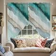 thumbnail image 2 of Abstract Marble Swag Curtain Valance for Windows, Texture Cyan Brown Gradient Waves Window Treatments Short Swag Topper for Kitchen Windows Bathroom Bedroom, 36"x63", 2 of 8