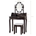 thumbnail image 2 of Costway 4 Drawers Vanity Table Dressing Table W/10 Dimmable Bulbs &Touch Switch Brown, 2 of 10