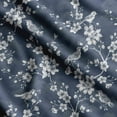thumbnail image 1 of Soimoi Bird & Flowers Print Silk Fabric Decor Sewing Fabric By The Yard 42 Inch WideDecorative Fabric For Shirts, Suits, Ties-Blue, 1 of 5
