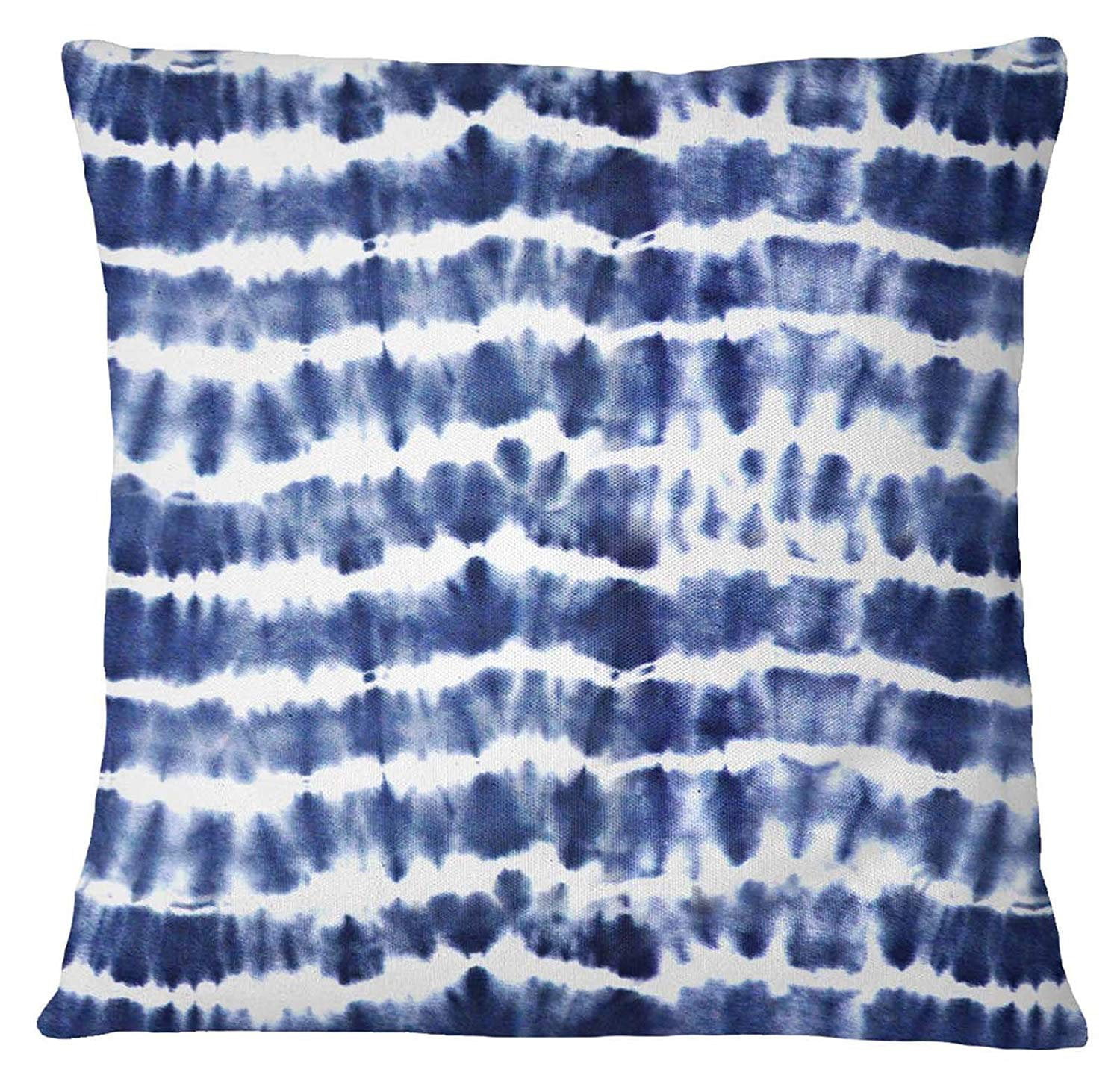 S4Sassy Blue Shibori Cushion Cover Square Pillow Case Sofa Cushion Cover Decor 