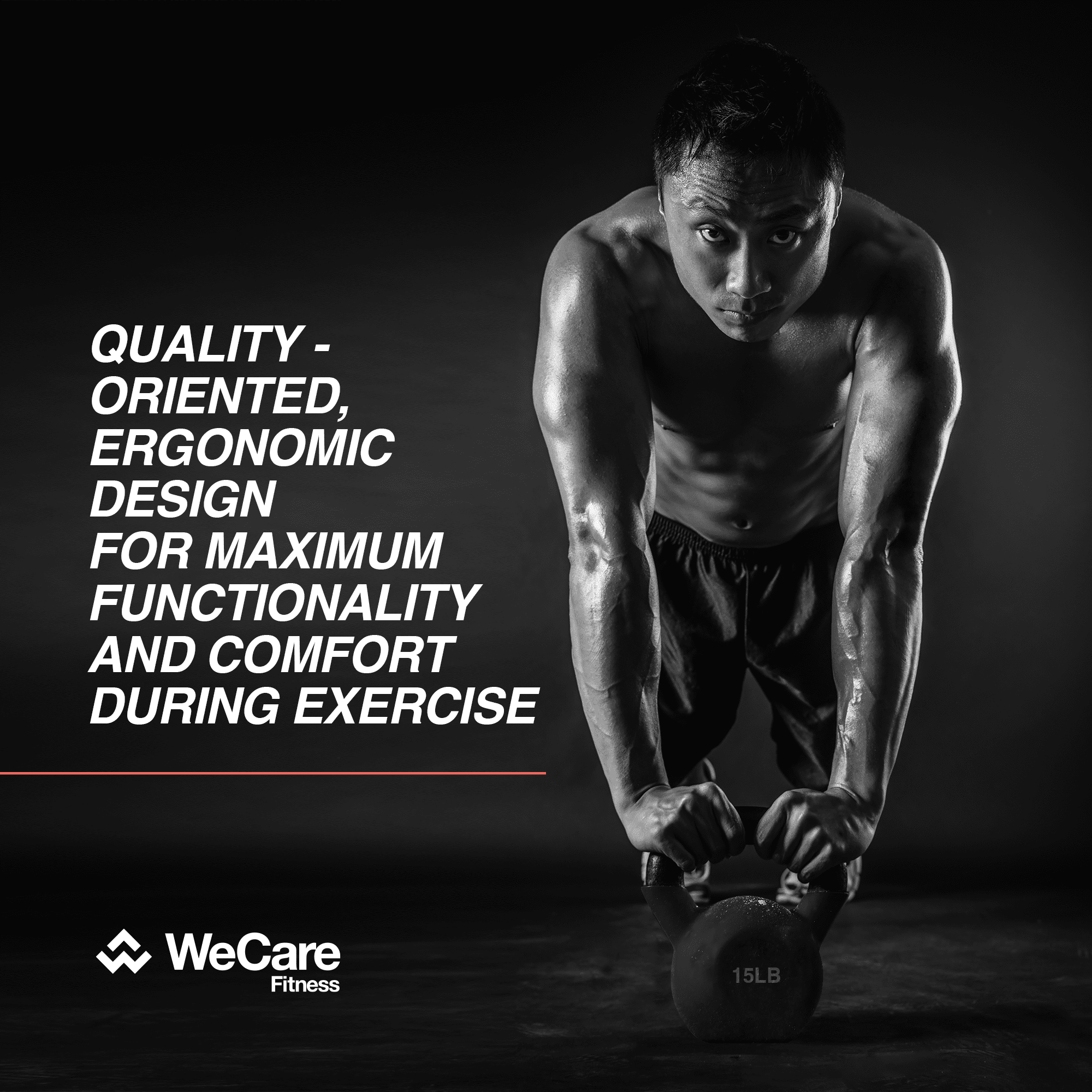 WeCare Fitness, 15lb Kettlebell with Smooth Covering, Single