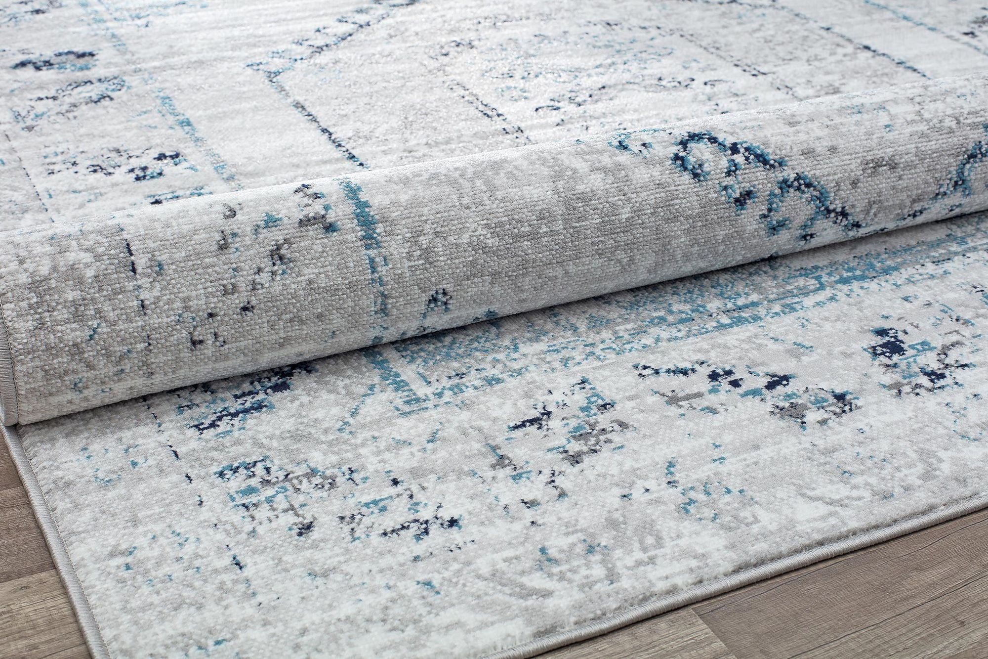 Freida FY10B Misty Smoke Vintage Farmhouse Gray Area Rug, 8'x10'