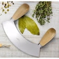thumbnail image 2 of Fante’s Mezzaluna Rocking Chopper Knife, 9.5-Inch Stainless Steel Blade, For Fast Chopping, Mincing, Everyday Meal Prep, And Entertaining, 2 of 5