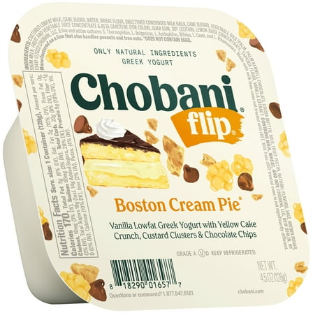Chobani Flip, Greek Yogurt, Boston Cream Pie, 4.5 oz, Plastic