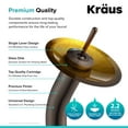 thumbnail image 7 of KRAUS Rectangular Gold Glass Bathroom Vessel Sink and Waterfall Faucet Combo Set with Matching Disk and Pop-Up Drain, Oil Rubbed Bronze Finish, 7 of 7