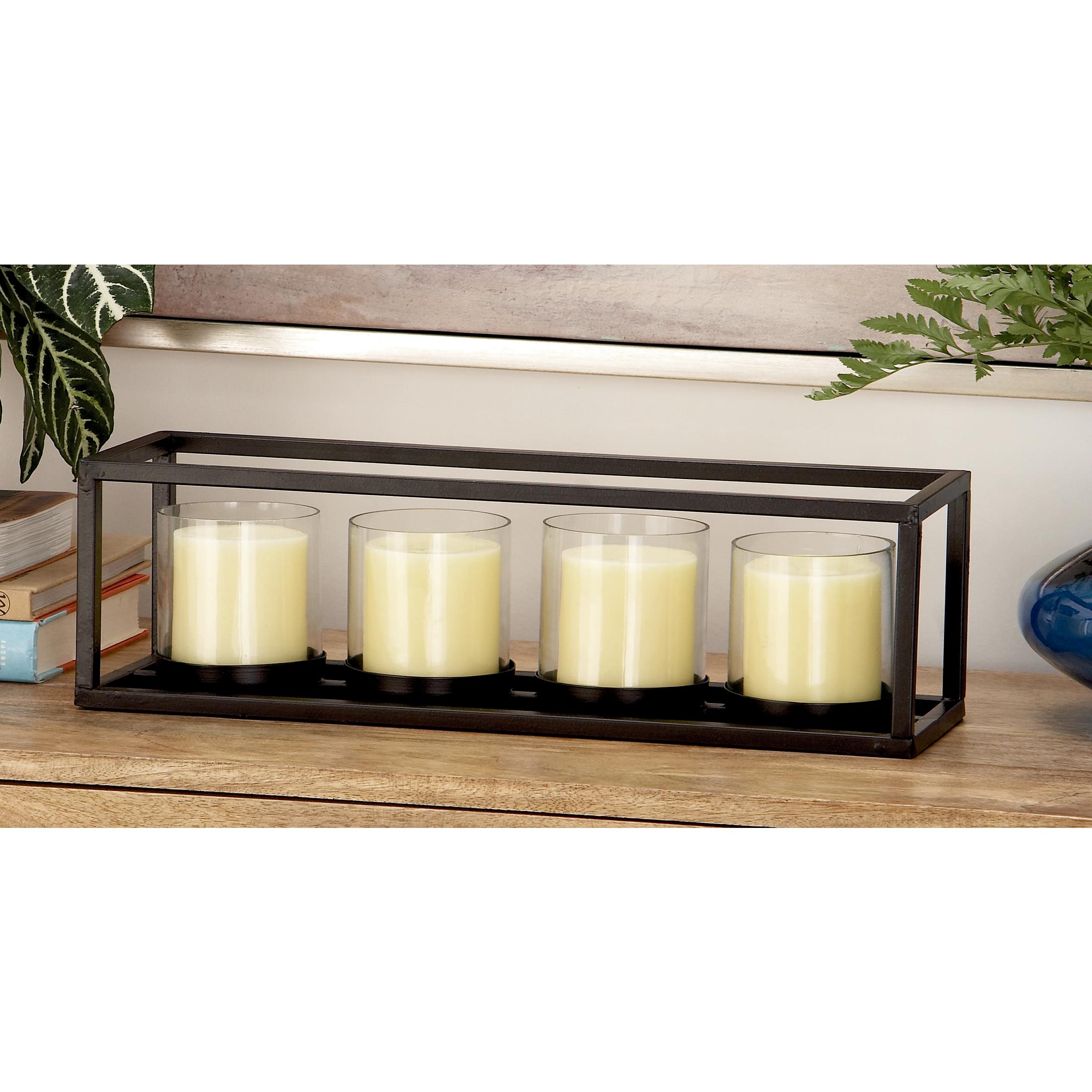 DecMode 4 Holder Black Metal Candelabra