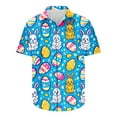 thumbnail image 5 of DDAPJ pyju Easter Bunny Shirt for Men Big and Tall Button Down Shirts Short Sleeve Hawaiian Beach Shirt Lightweight Holiday Party Tops Lightning Sales Sky Blue XXXXXL, 5 of 6