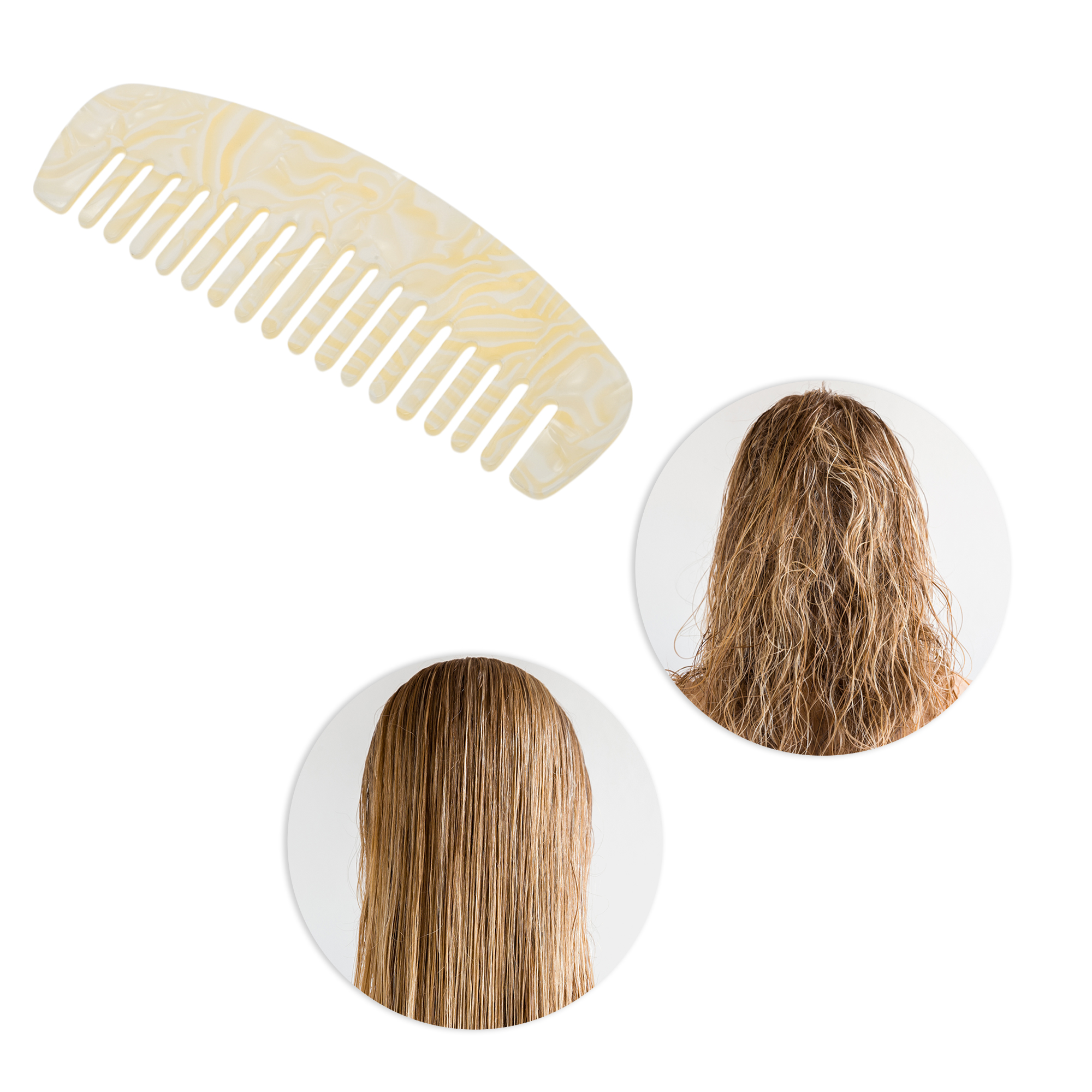 Unique Bargains 1 Pc Durable Marble Hair Comb Designed for All Hair Types Styles Beige