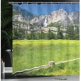 thumbnail image 4 of Ambesonne Nature Shower Curtain, Yosemite Falls Country, 69"Wx70"L, Green Blue, 4 of 5