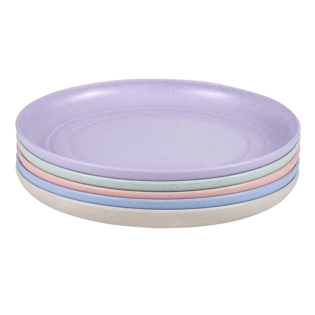 MasteelfCA 5 Pcs Assiettes en Paille de Blé Incassables Légères Assiettes de Souper Réutilisables Ensemble de Vaisselle Robuste pour Cuisine à la Maison