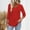 A_ Red, variant on Olyvenn Women's Summer Shirts Casual V Neck Pleated 3/4 Sleeve Tshirts Fahsion Loose Breathable Cool Street Outing Tunic Tops Red S