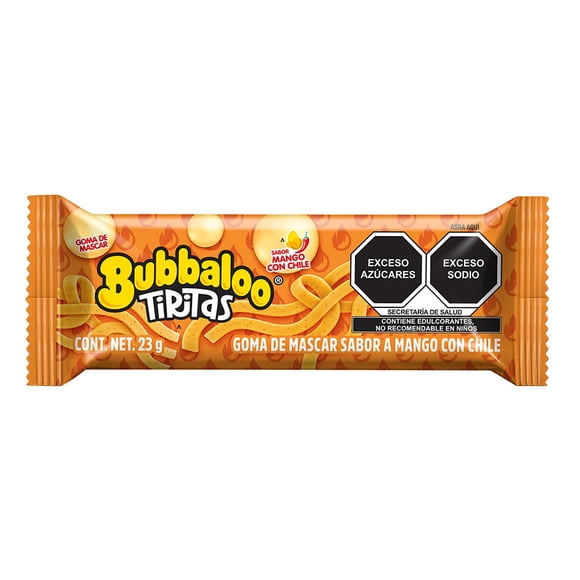 Goma de mascar Bubbaloo tiritas sabor mango con chile 23 g