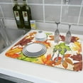 thumbnail image 7 of Fall Leaf Dish Drying Mat for Kitchen Counter ch Autumn Harvest Thanksgiving Maple Leaves Absorbent Reversible Microfiber Drainer Rack Mats Countertops Protector -, 7 of 7