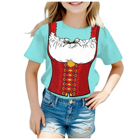 

Girls Fashion Festival Printed Round Neck Short Sleeve Casual T Shirt Top (3) Blouse Designs Latest for Girls Girls Turtleneck Girl Tops 2t 4t Girl Toddler Girl Solid Shirt Tight Top 2t Kitty Shirt