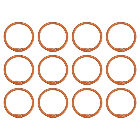 Uxcell 30mm Loose Leaf Binder Rings, 12 Pack 2.2mm Metal Flash Card Book Binding Rings for Key Chain Card, Orange