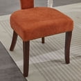 thumbnail image 3 of Hassch Farmhouse Dining Chairs Set of 2, Linen Fabric Upholstered Kitchen Side Chairs with Curved Ergonomic Backrest, Copper Nailhead Trim, Solid Wood Legs, 300 lbs Capacity (Orange), 3 of 10
