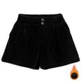 thumbnail image 3 of AHTJRT Corduroy Shorts for Girls Elastic Waist Front Button Shorts with Pockets Comfort Lightweight Spring Summer Lounge Outdoor Short Pants Black 5-6 Years, 3 of 7