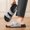 Camel, variant on Men Gray Double Velcro Hollow Slide Sandals Bubble Massage Insole Thick Platform Indoor Outdoor Slippers