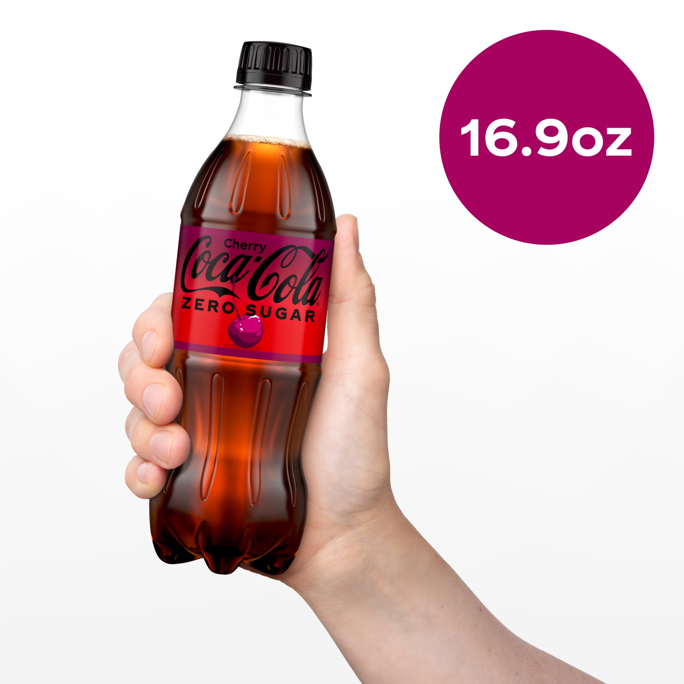 Coca-Cola Zero Sugar Cherry Soda Pop Bottles, 16.9 fl oz, 6 Pack