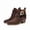 Brown, variant on Women's Buckle Strap Ankle Boots, Round Toe Low Heel Cutout Booties , Motorcycle Biker Booties Casual Fashion Short Boots