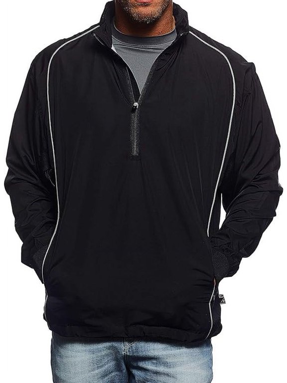 Men's G-Force Athletic Warm Up Jacket (Large, Black & White)
