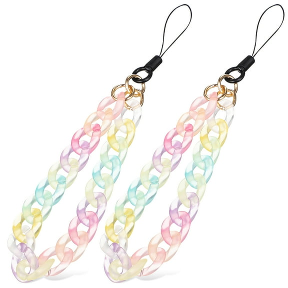 OUNONA 2pcs Phone Charms Strap Colorful Phone Lanyard Wrist Strap Keychain Handbag Pendants