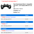 thumbnail image 2 of Rear Transmission Mount - Compatible with 2015 - 2019 Subaru WRX STI 2.5L H4 2016 2017 2018, 2 of 2