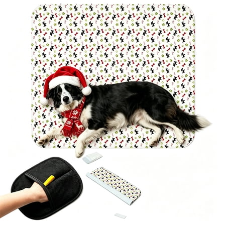 Puppy Pads for Dogs Washable Puppy Pads with Pheromones Pee Pads for Dogs & Cats Durable Leak-Proof & Anti-Slip Pet Training Pads with Pet Hair Removal Gloves(31.5 x35.4 White)