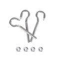 thumbnail image 1 of 10 Pcs Crochet M6 Vis Anneau Crochet avec 10 Écrous Crochet Haute Dureté Acier Inoxydable 304 Crochet à Vis pour Usage Extérieur et Intérieur, 1 of 5