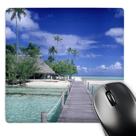 3dRose, Dock walkway, Tahiti, Bora Bora, French Polynesia - OC13 BBA0070 - Bill Bachmann, MousePad