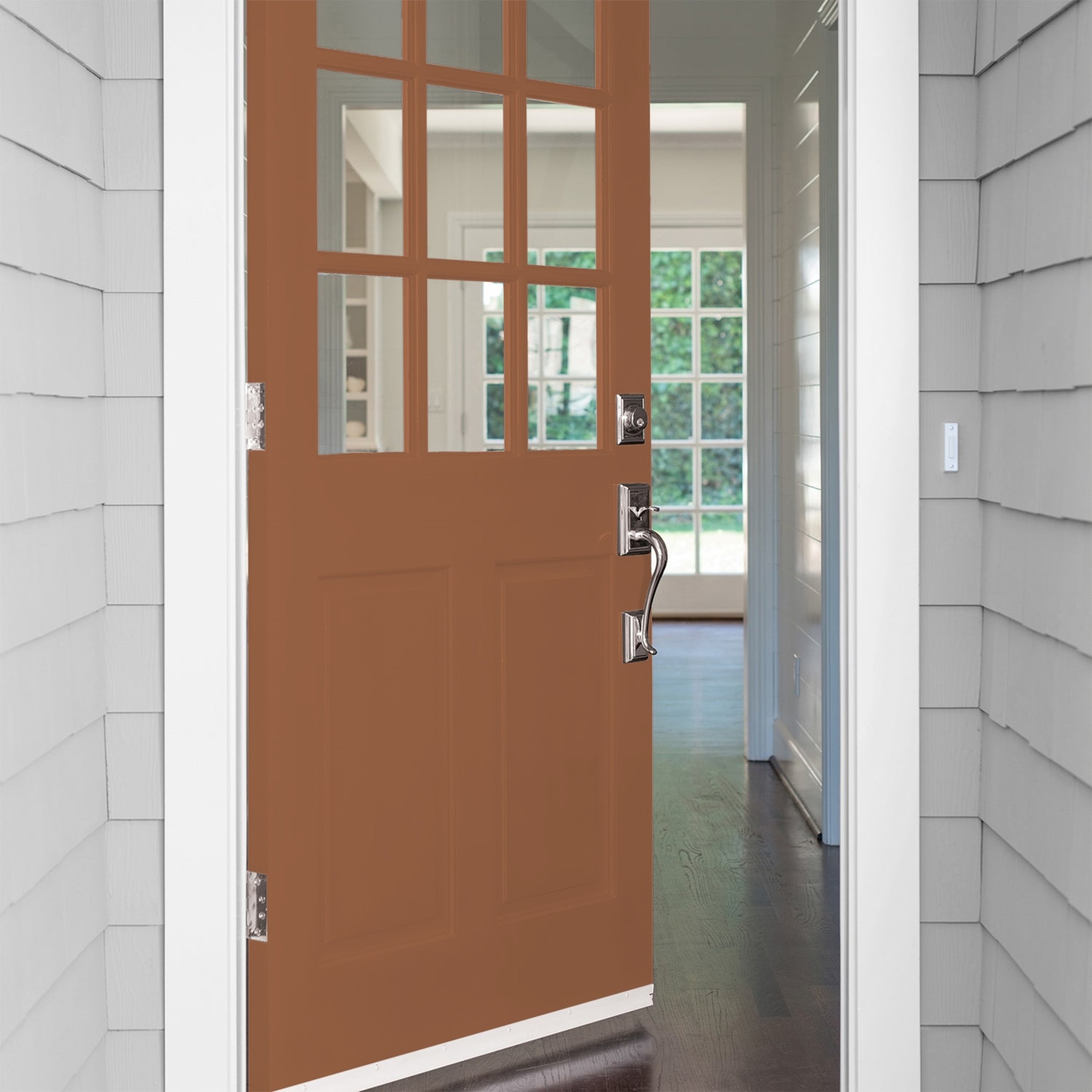 Glidden One Coat Cinnamon Spice / Orange Satin Exterior Paint with Primer, 1 Gallon