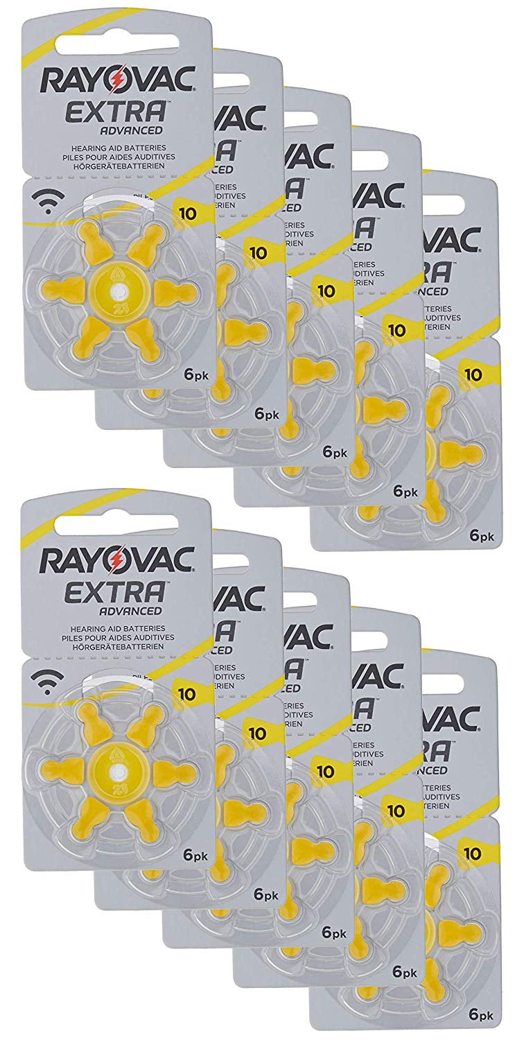Rayovac Extra Advanced, size 10 Hearing Aid Battery Pack of 60