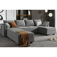 thumbnail image 3 of HONBAY Canapé Sectionnel Modulaire Réversible Moderne en Forme de U avec Méridienne, Gris, 3 of 7