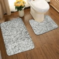 thumbnail image 2 of Xecao Silver Glitter 2-Piece Vintage Seamless Anti-Skid Mat Set, featuring a stylish pattern for a safe and elegant toilet rug experience, 2 of 6