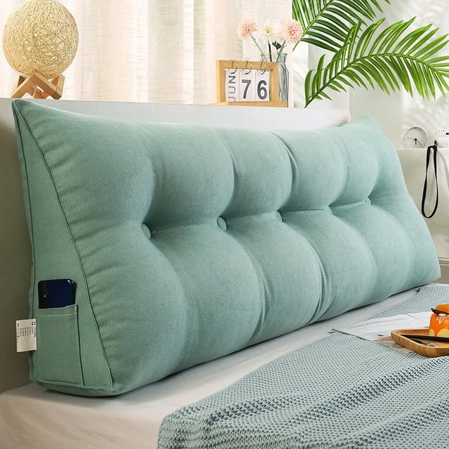 Cojín de cabecera triangular de gran tamaño con respaldo simple y suave, almohada de cintura para cama, cojín de respaldo de sofá de color sólido