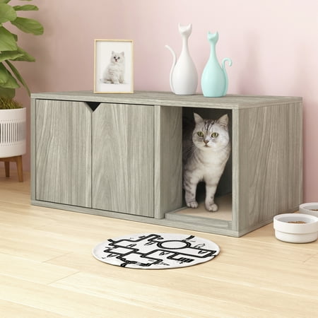 UPC: 0819767015888 | WAY BASICS Cat Litter Box Enclosure Modern Pet House  Aspen Grey