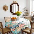 thumbnail image 3 of Marine Life Table Cloth Waterproof Tablecloths, Nautical Underwater Coral Shell Starfish Watercolor Tablecloth Dining Table Cover for Kitchen Party Tabletop Outdoor, Square Tablecloth 54x54 Inch, 3 of 9