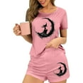 thumbnail image 6 of Elvqul Pajamas for Women Two Piece Loungewear Pink Soft Tops and Shorts Short Sleeve Juniors Pajama Set Graphic, 6 of 7