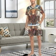 thumbnail image 7 of joogoo Men's Pajama Set Highland Cattle V-Neck Pj Shorts Set 2 Piece Loungewear Sleepwear S, 7 of 7