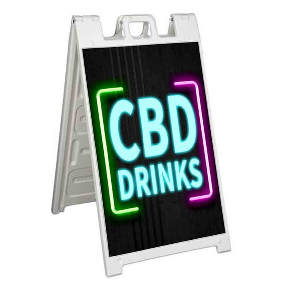 CBD Edibles (24" X 36") Standard A-Frame Signicade, Includes Decal Applied To Stand