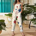 thumbnail image 4 of Iaqnaocc 4th of July Jumpsuits for Women Patriotic American Flag Stars Sleeveless Jumpsuits Rompers Casual Adjustable Strap Overalls Jumpsuits Baggy Cotton Linen Overalls Sky Blue 2XL, 4 of 4